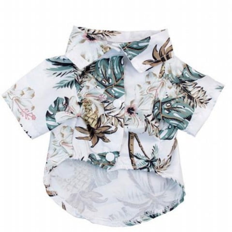 Pet T-shirt Pineapple Coconut Print Short Sleeve Small Dog Clothes Beach
